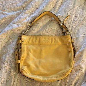Coach yellow leather shoulder bag